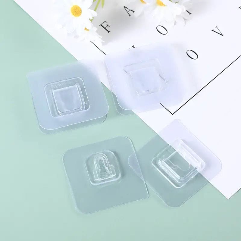 Set Of 4 AB Sticker Set, Pair Double Sided Wall Sticker, Self Adhesive Buckle Wall Hooks, Multipurpose Strong Suction Cup Hooks, Transparent Traceless Adhesive Hooks, Wall Storage Holder For Kitchen And Bathroom Set Of 4 AB Sticker Set, Pair Double Sided Wall Sticker, Self Adhesive Buckle Wall Hooks, Multipurpose Strong Suction Cup Hooks, Transparent Traceless Adhesive Hooks, Wall Storage Holder For Kitchen And Bathroom